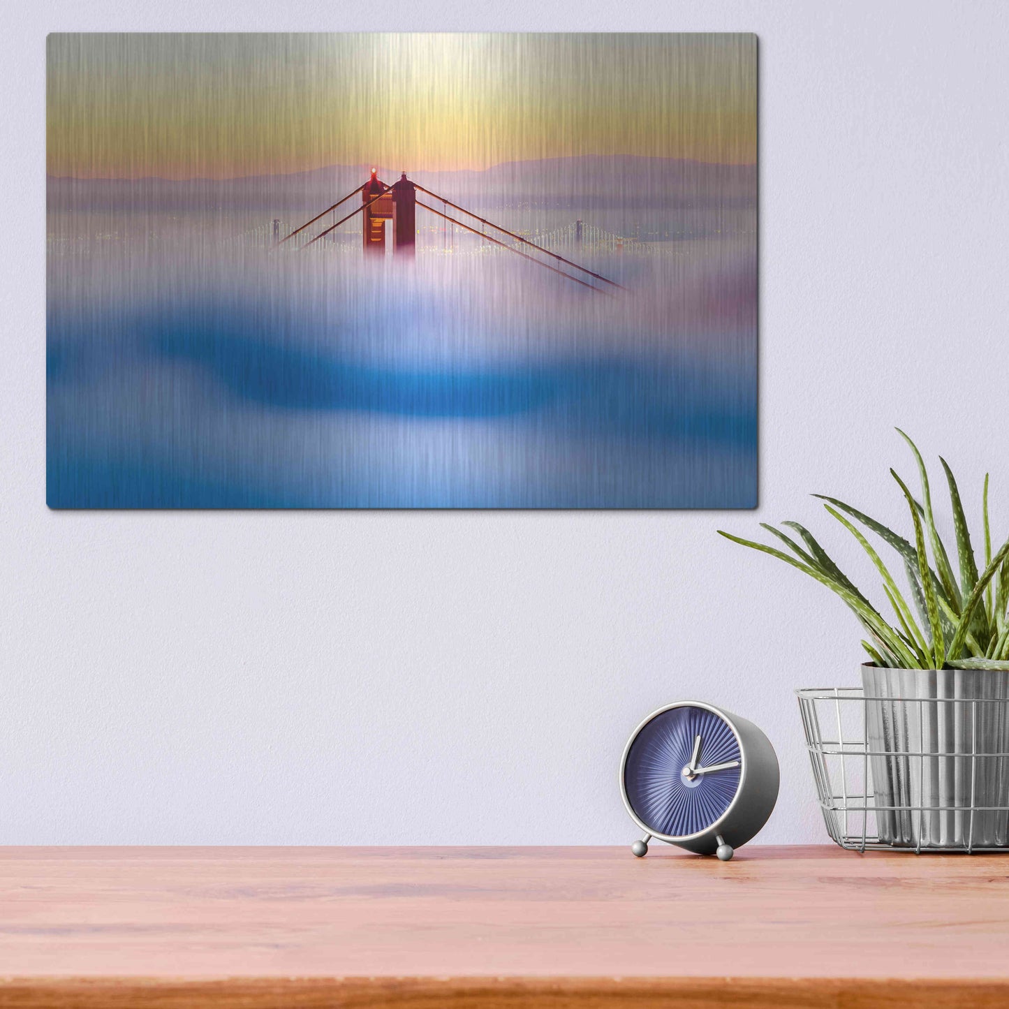 Luxe Metal Art 'Across the Bay' by Ann Gordon, Metal Wall Art,16x12