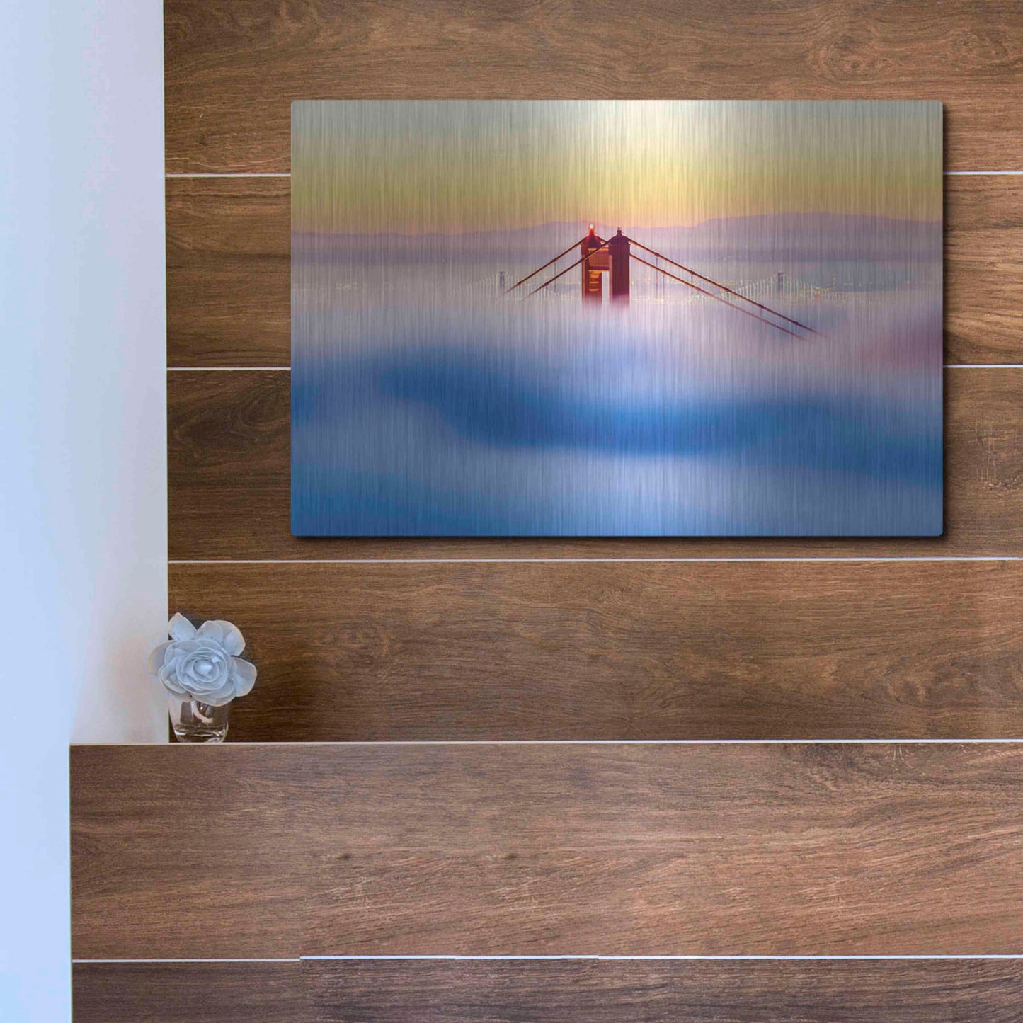 Luxe Metal Art 'Across the Bay' by Ann Gordon, Metal Wall Art,16x12