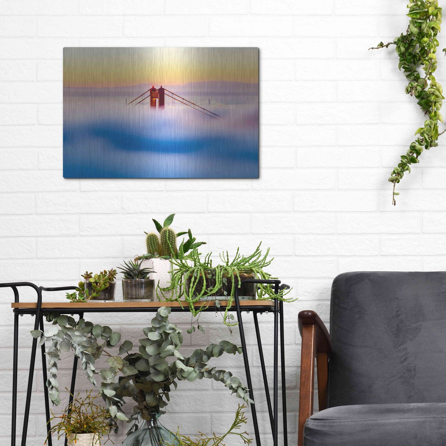 Luxe Metal Art 'Across the Bay' by Ann Gordon, Metal Wall Art,16x12