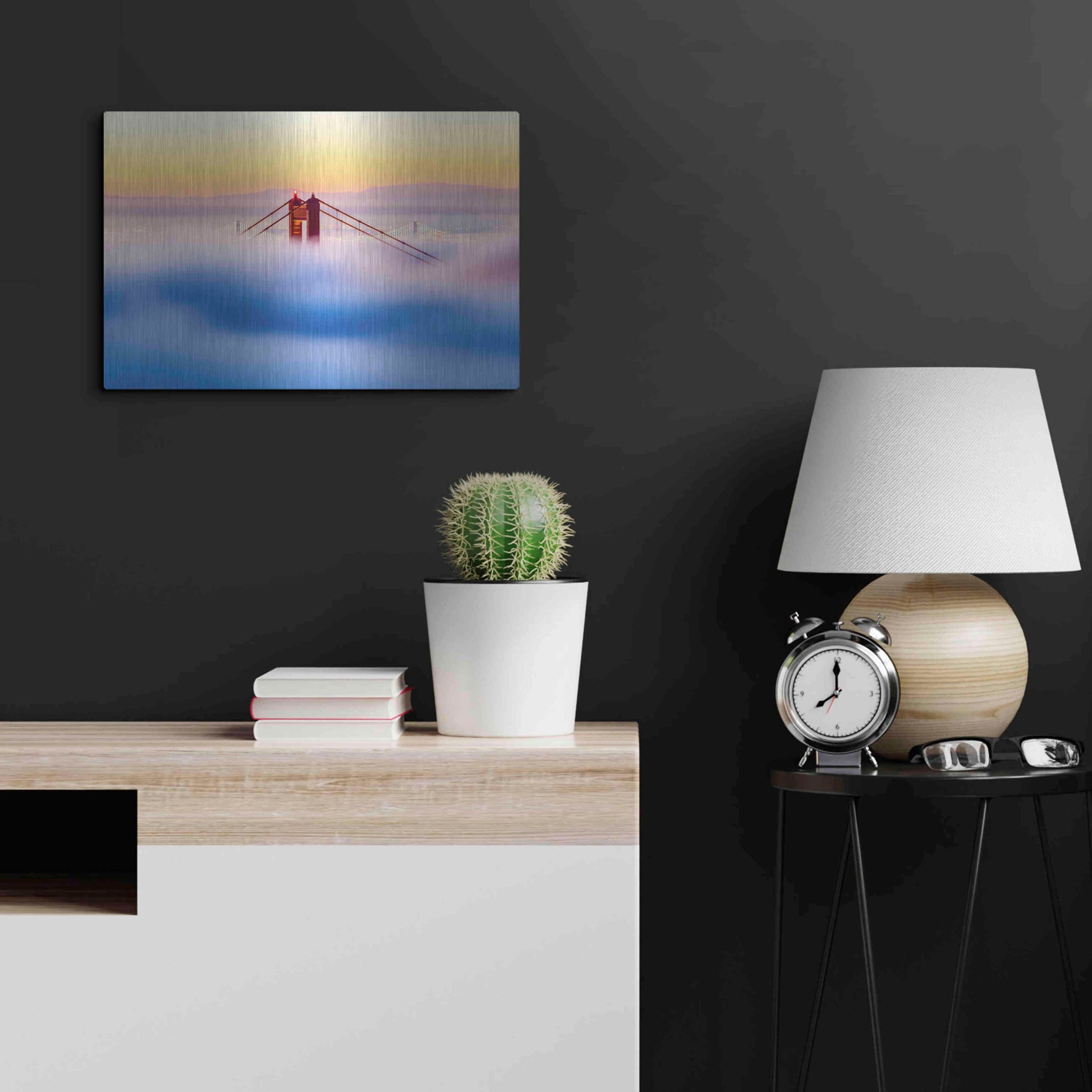 Luxe Metal Art 'Across the Bay' by Ann Gordon, Metal Wall Art,24x16