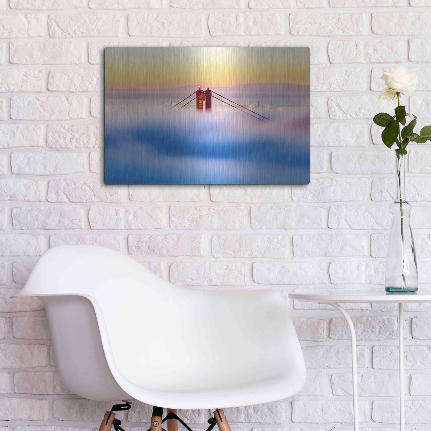 Luxe Metal Art 'Across the Bay' by Ann Gordon, Metal Wall Art,24x16