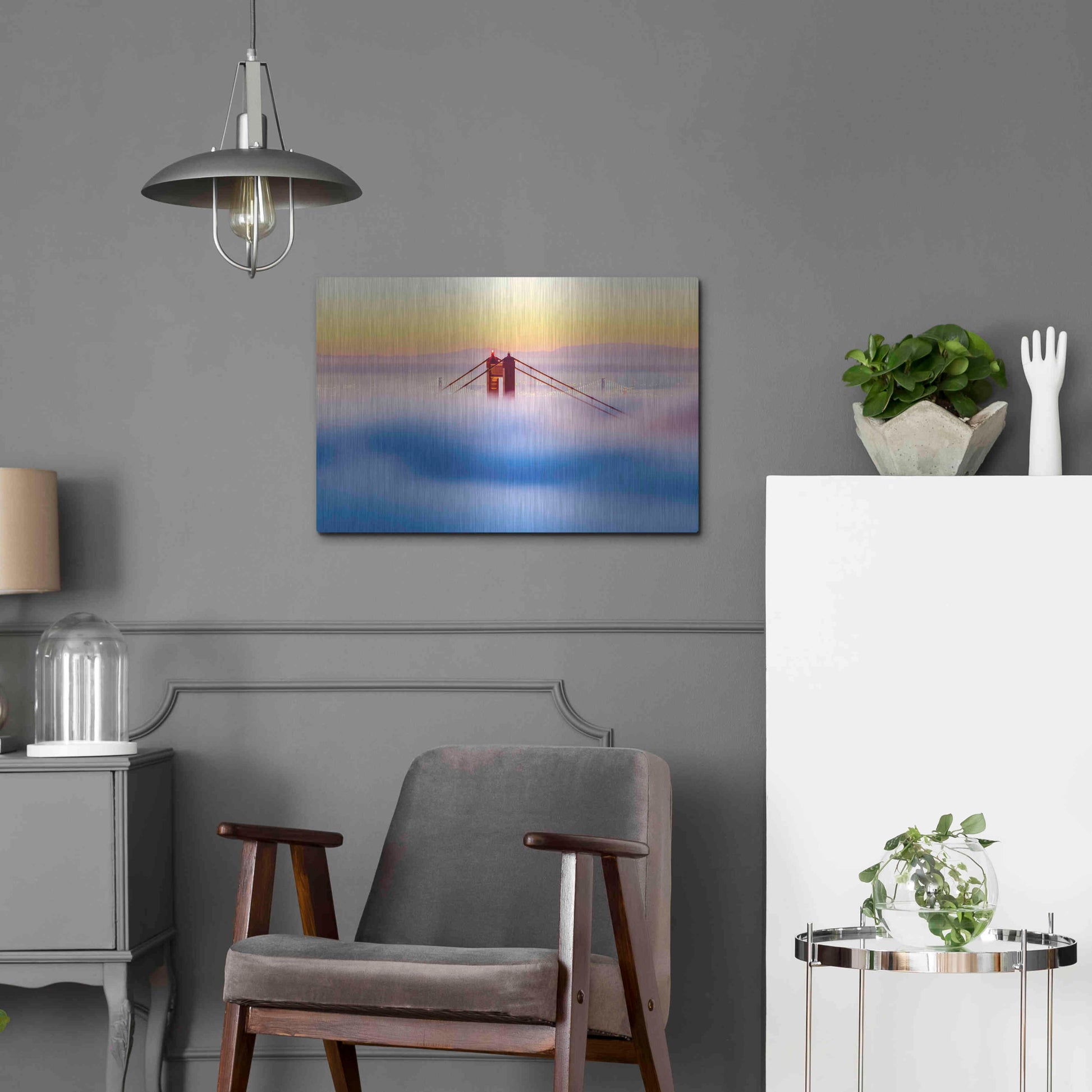 Luxe Metal Art 'Across the Bay' by Ann Gordon, Metal Wall Art,24x16