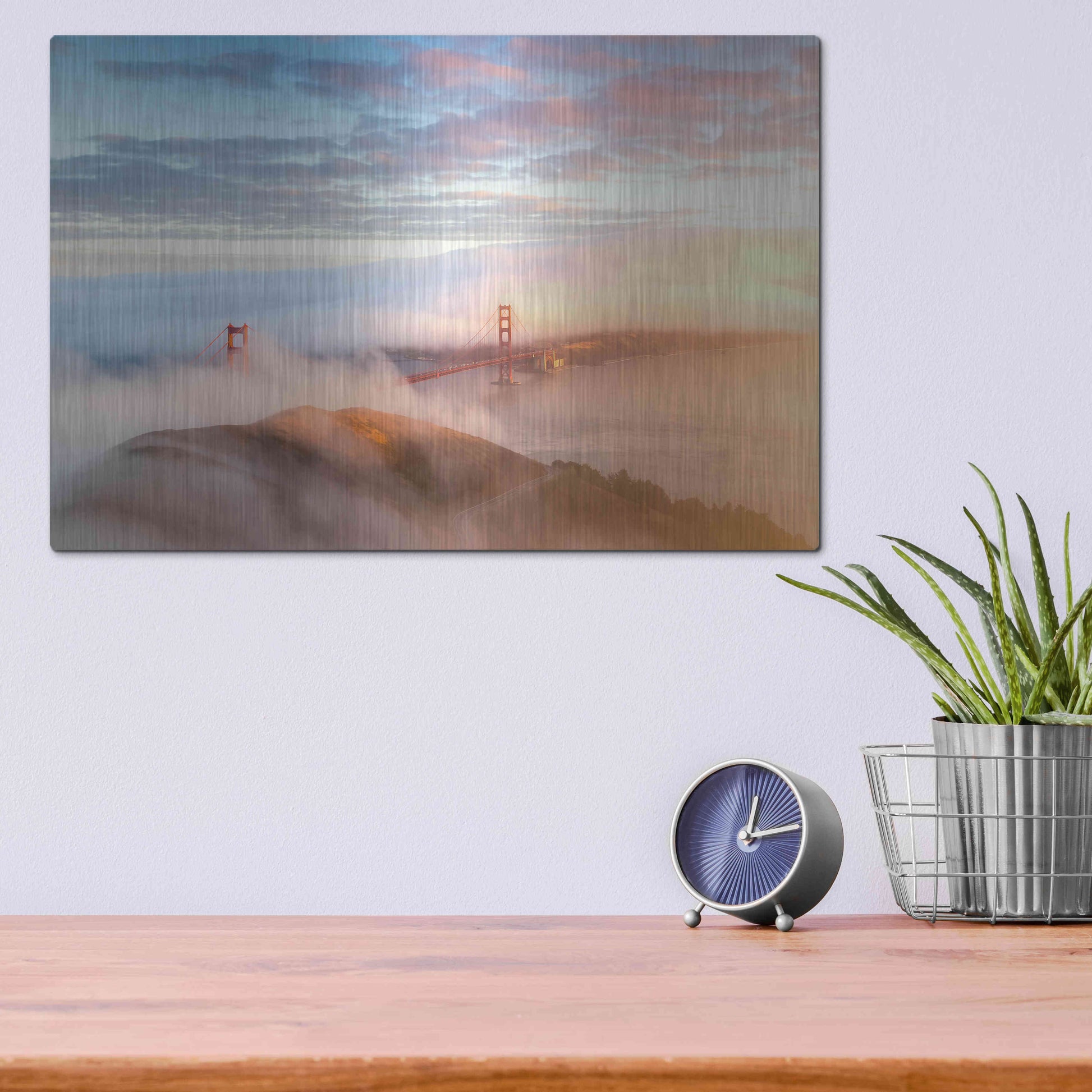 Luxe Metal Art 'Arrival' by Ann Gordon, Metal Wall Art,16x12