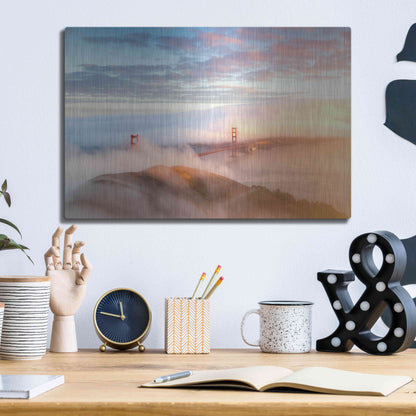 Luxe Metal Art 'Arrival' by Ann Gordon, Metal Wall Art,16x12