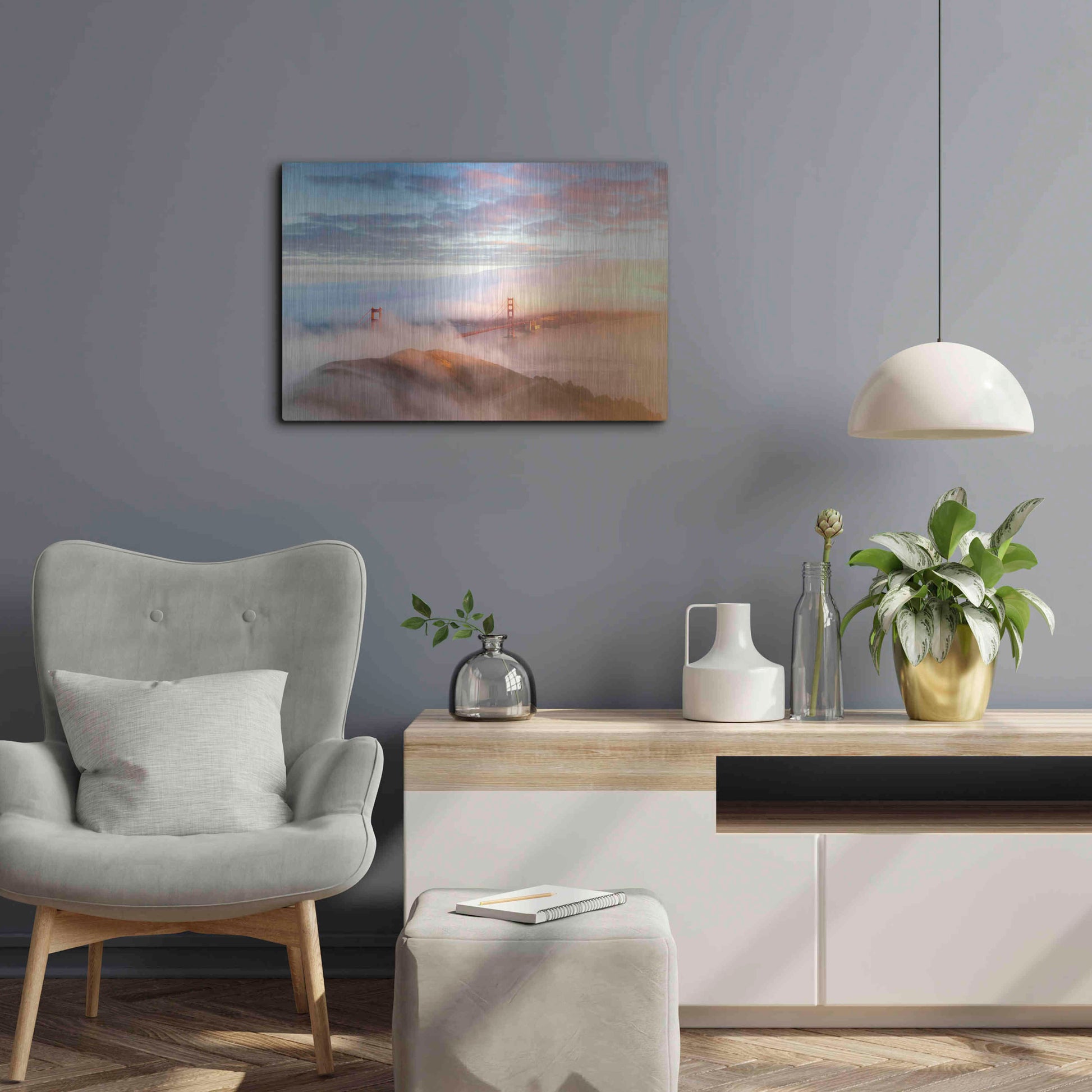 Luxe Metal Art 'Arrival' by Ann Gordon, Metal Wall Art,24x16
