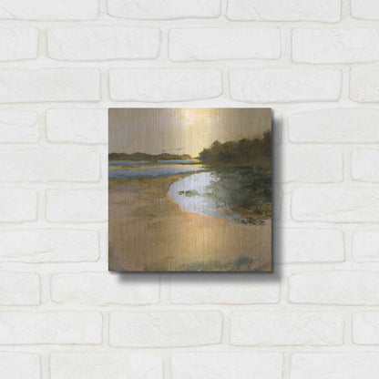 Luxe Metal Art 'Brave Boat Harbor' by Ann Gordon, Metal Wall Art,12x12