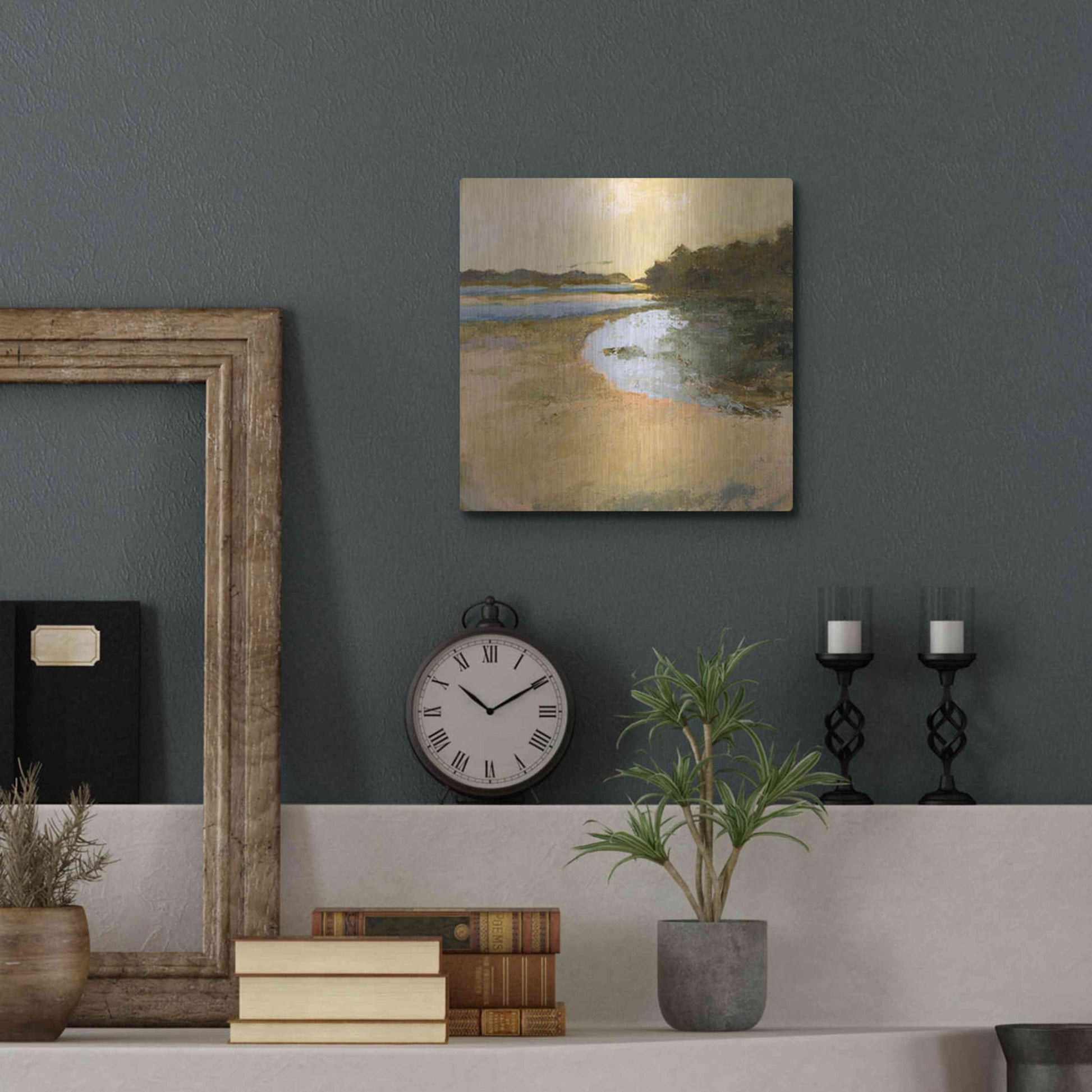 Luxe Metal Art 'Brave Boat Harbor' by Ann Gordon, Metal Wall Art,12x12