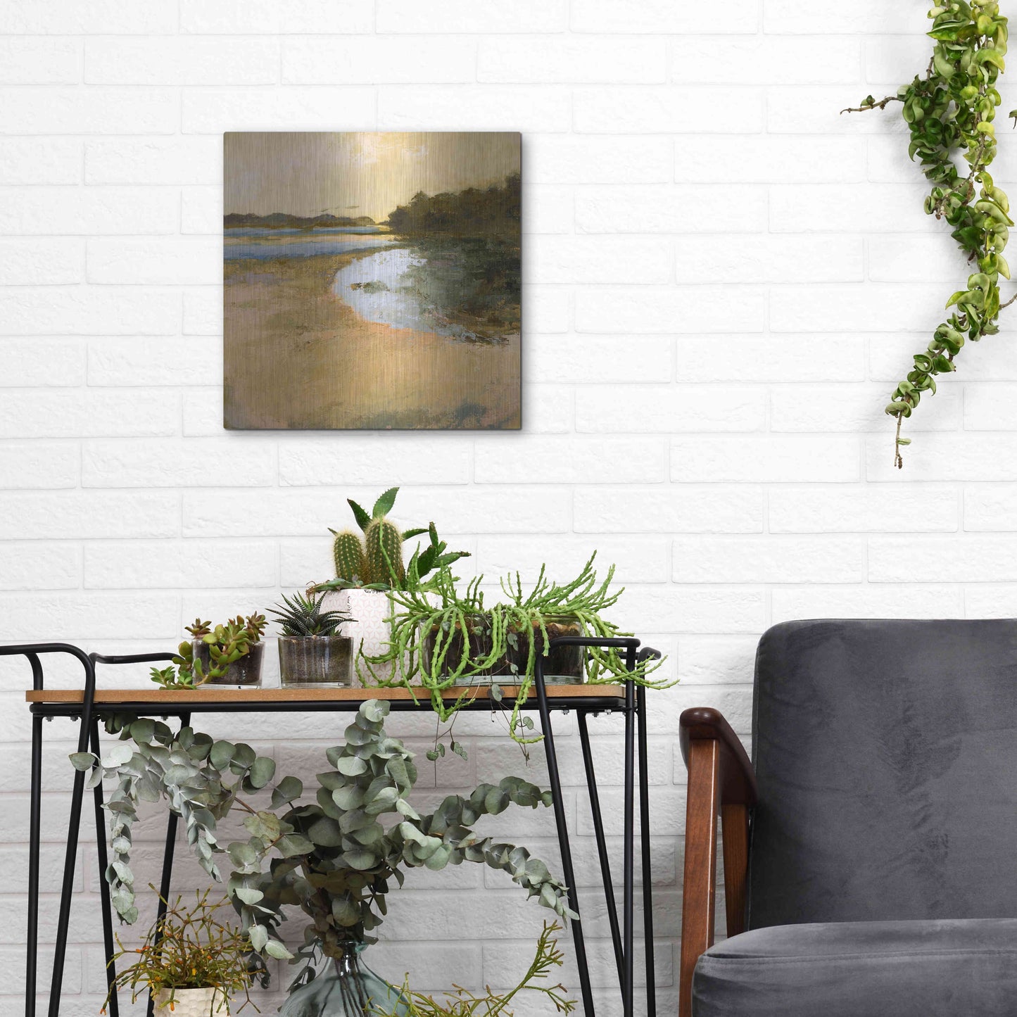 Luxe Metal Art 'Brave Boat Harbor' by Ann Gordon, Metal Wall Art,12x12