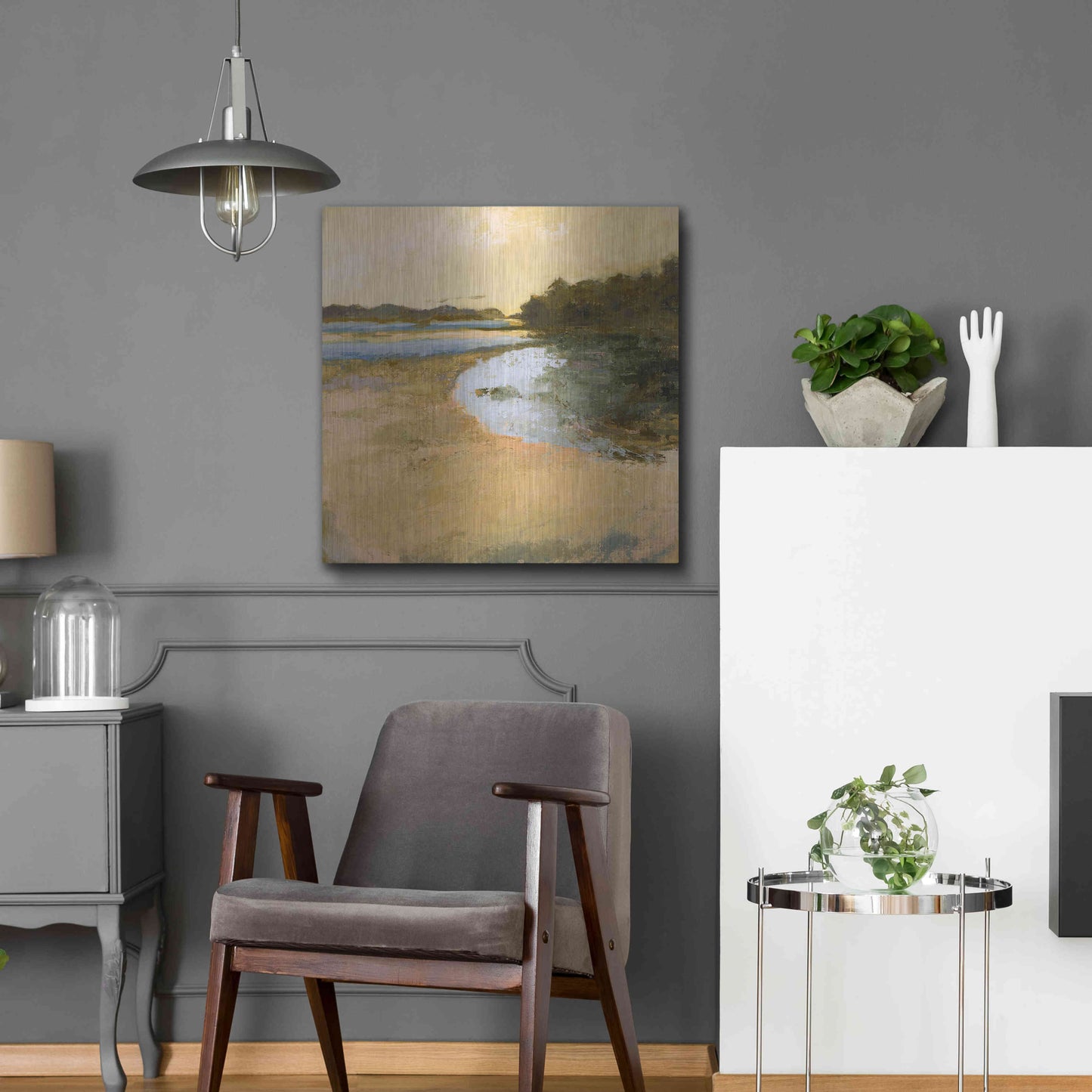 Luxe Metal Art 'Brave Boat Harbor' by Ann Gordon, Metal Wall Art,24x24