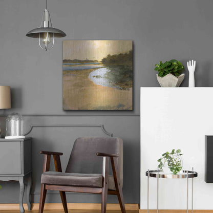 Luxe Metal Art 'Brave Boat Harbor' by Ann Gordon, Metal Wall Art,24x24