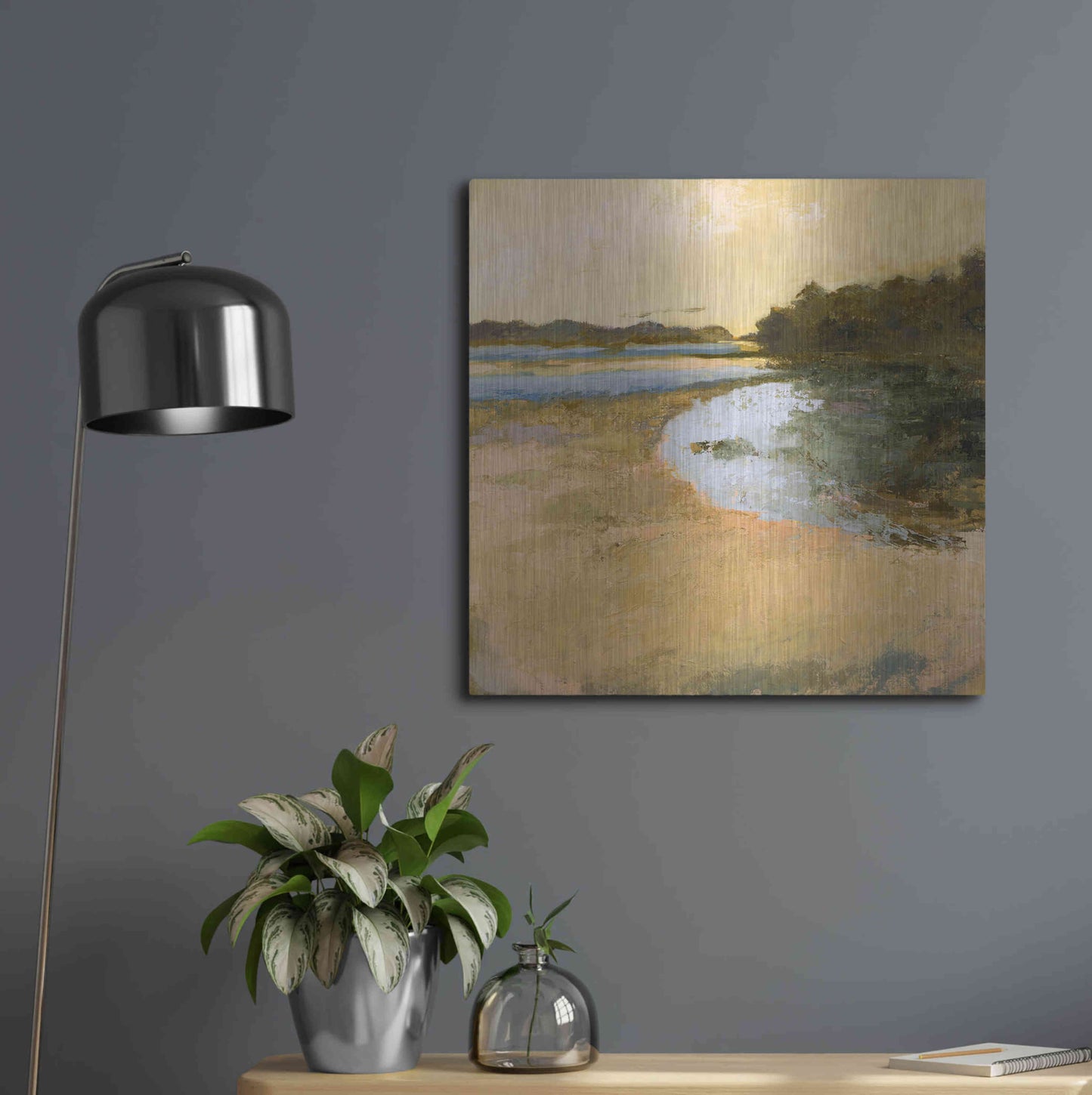 Luxe Metal Art 'Brave Boat Harbor' by Ann Gordon, Metal Wall Art,24x24