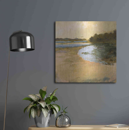 Luxe Metal Art 'Brave Boat Harbor' by Ann Gordon, Metal Wall Art,24x24