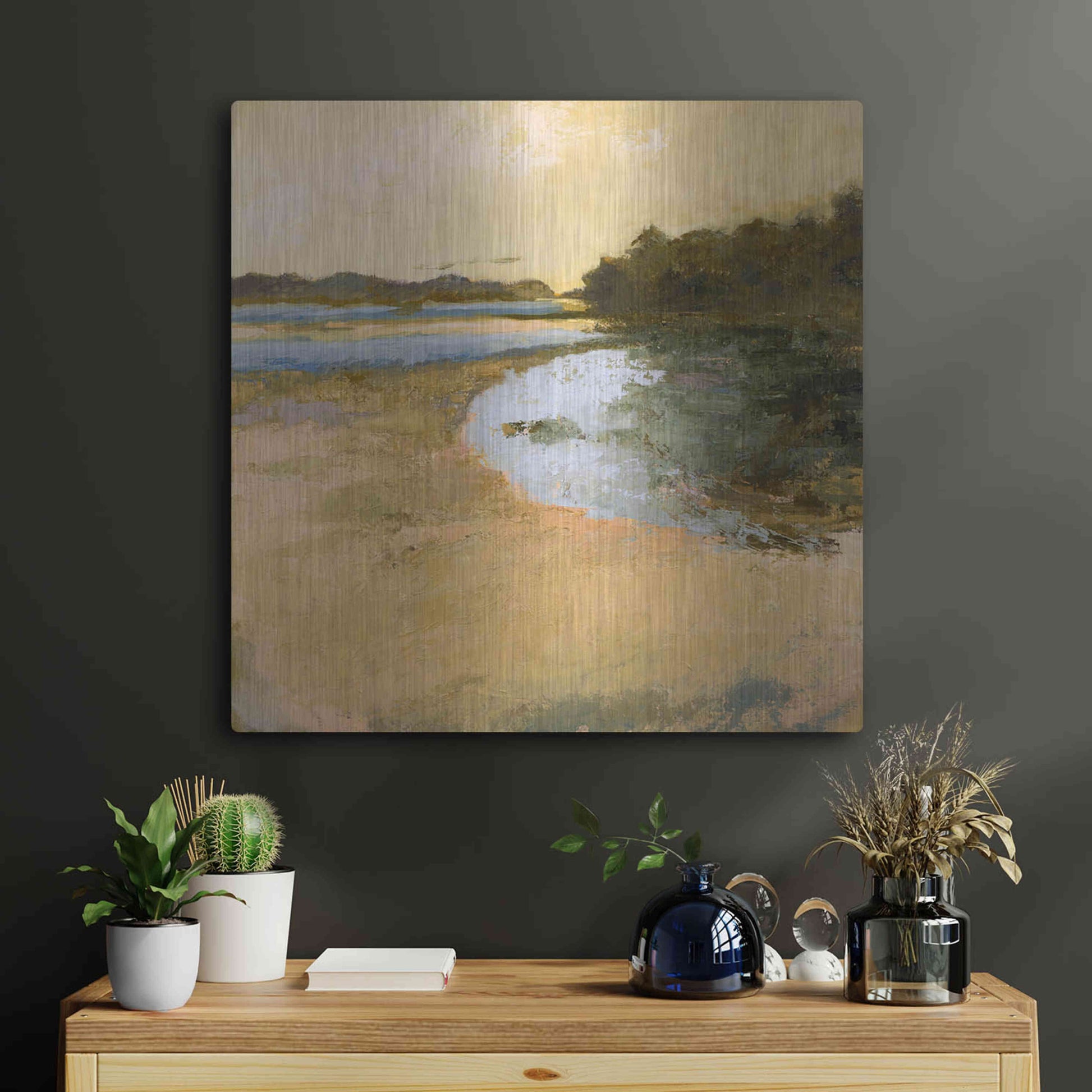 Luxe Metal Art 'Brave Boat Harbor' by Ann Gordon, Metal Wall Art,24x24