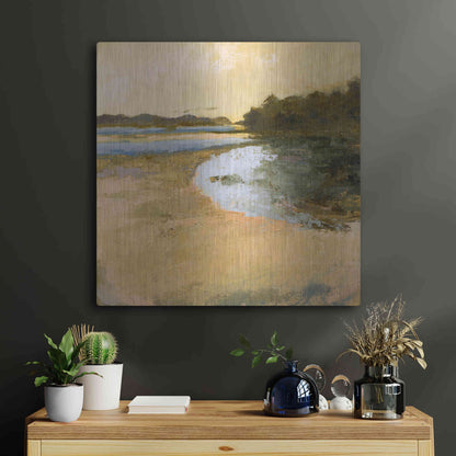 Luxe Metal Art 'Brave Boat Harbor' by Ann Gordon, Metal Wall Art,24x24