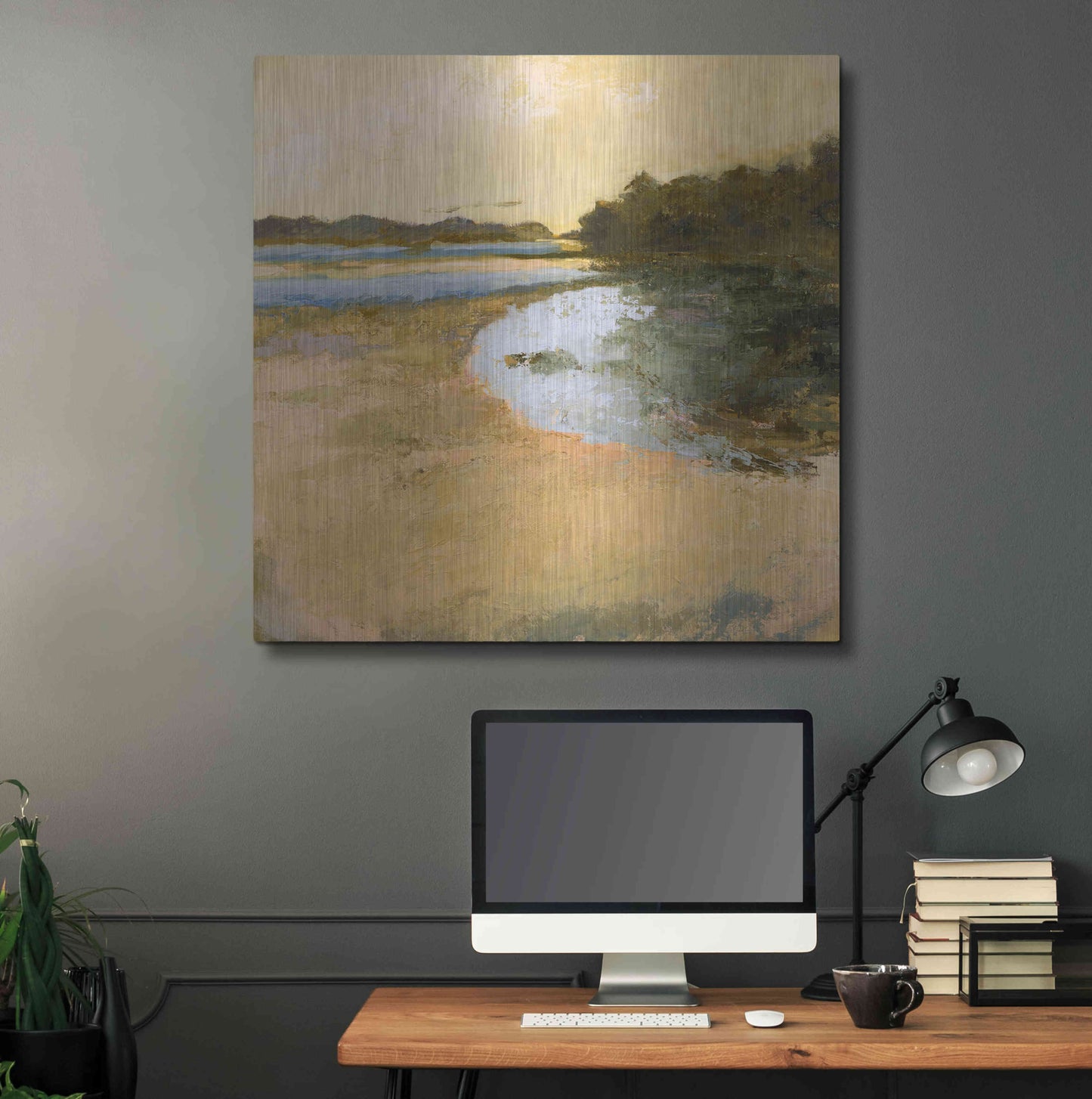 Luxe Metal Art 'Brave Boat Harbor' by Ann Gordon, Metal Wall Art,36x36