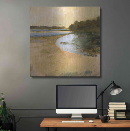 Luxe Metal Art 'Brave Boat Harbor' by Ann Gordon, Metal Wall Art,36x36