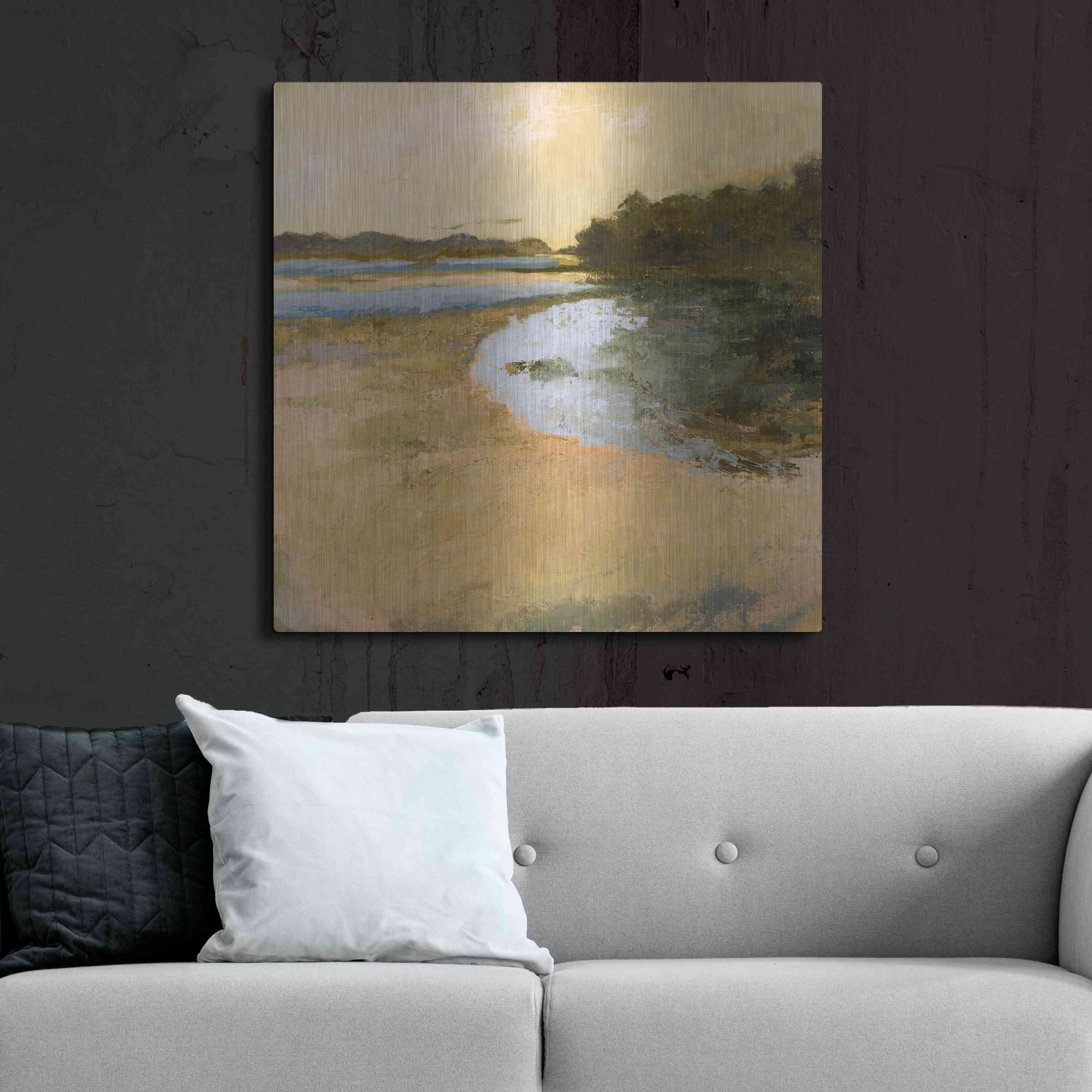 Luxe Metal Art 'Brave Boat Harbor' by Ann Gordon, Metal Wall Art,36x36