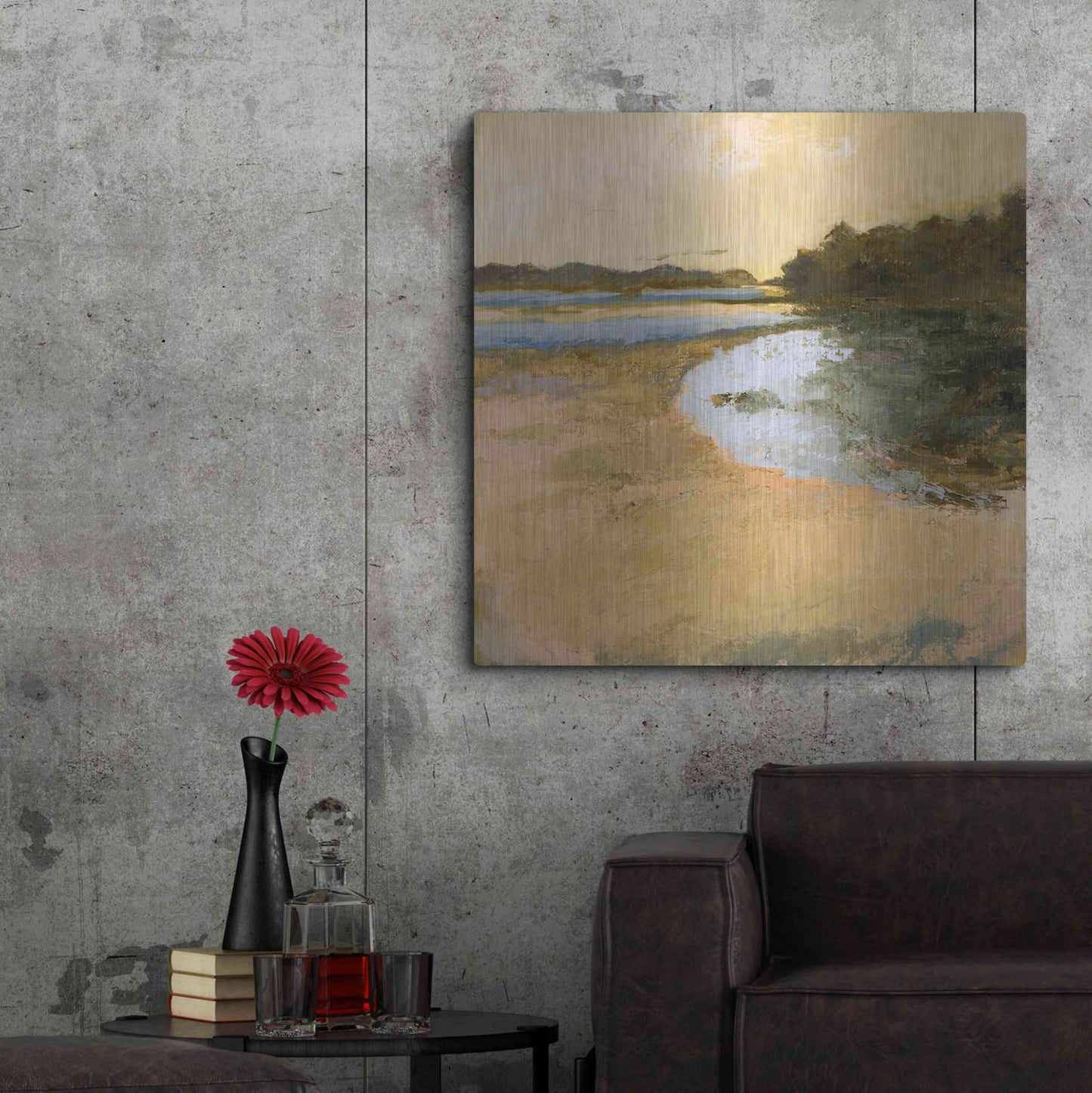 Luxe Metal Art 'Brave Boat Harbor' by Ann Gordon, Metal Wall Art,36x36