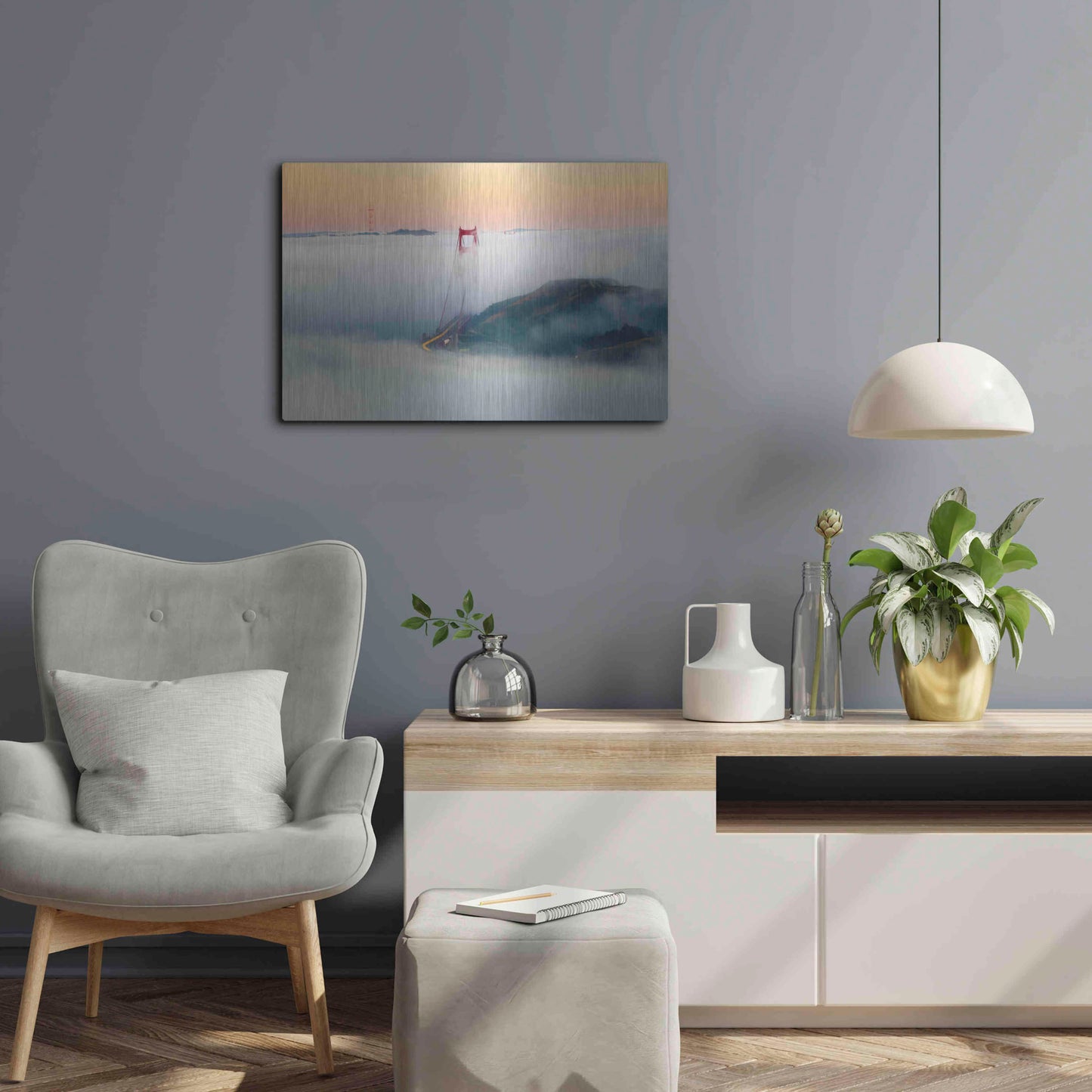 Luxe Metal Art 'Breakthrough' by Ann Gordon, Metal Wall Art,24x16