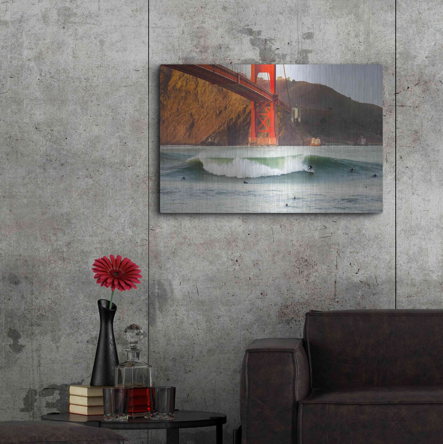 Luxe Metal Art 'Golden Surf' by Ann Gordon, Metal Wall Art,36x24