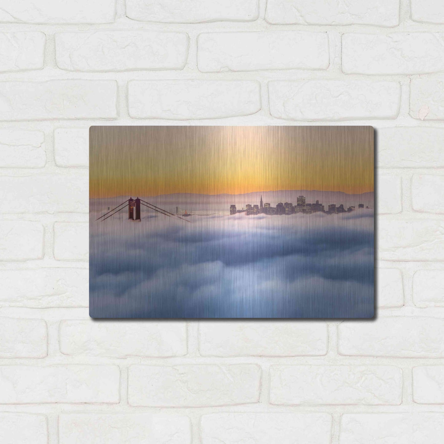 Luxe Metal Art 'Morning Fog' by Ann Gordon, Metal Wall Art,16x12