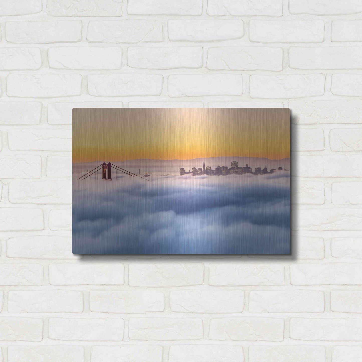 Luxe Metal Art 'Morning Fog' by Ann Gordon, Metal Wall Art,24x16