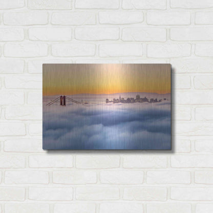 Luxe Metal Art 'Morning Fog' by Ann Gordon, Metal Wall Art,24x16