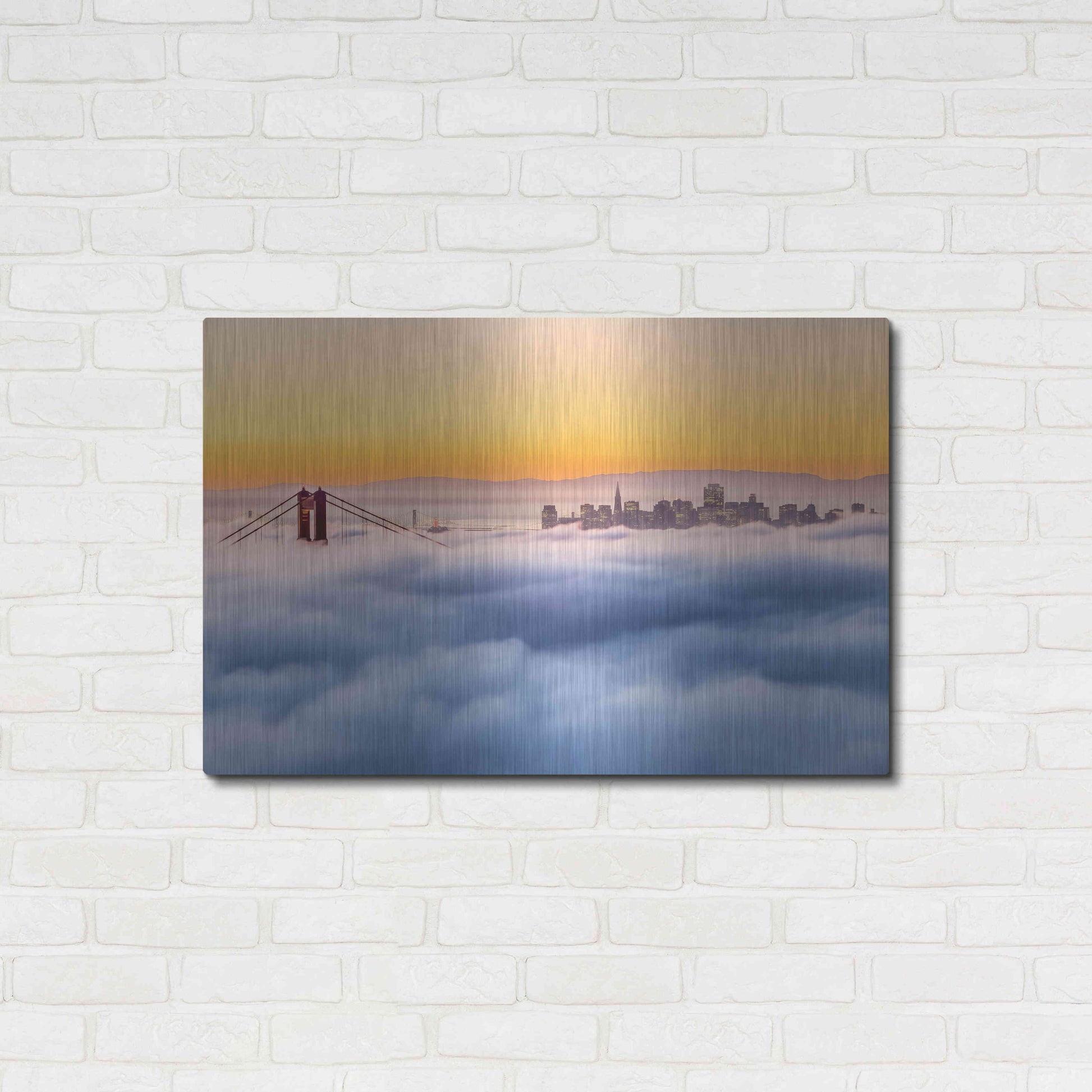 Luxe Metal Art 'Morning Fog' by Ann Gordon, Metal Wall Art,36x24