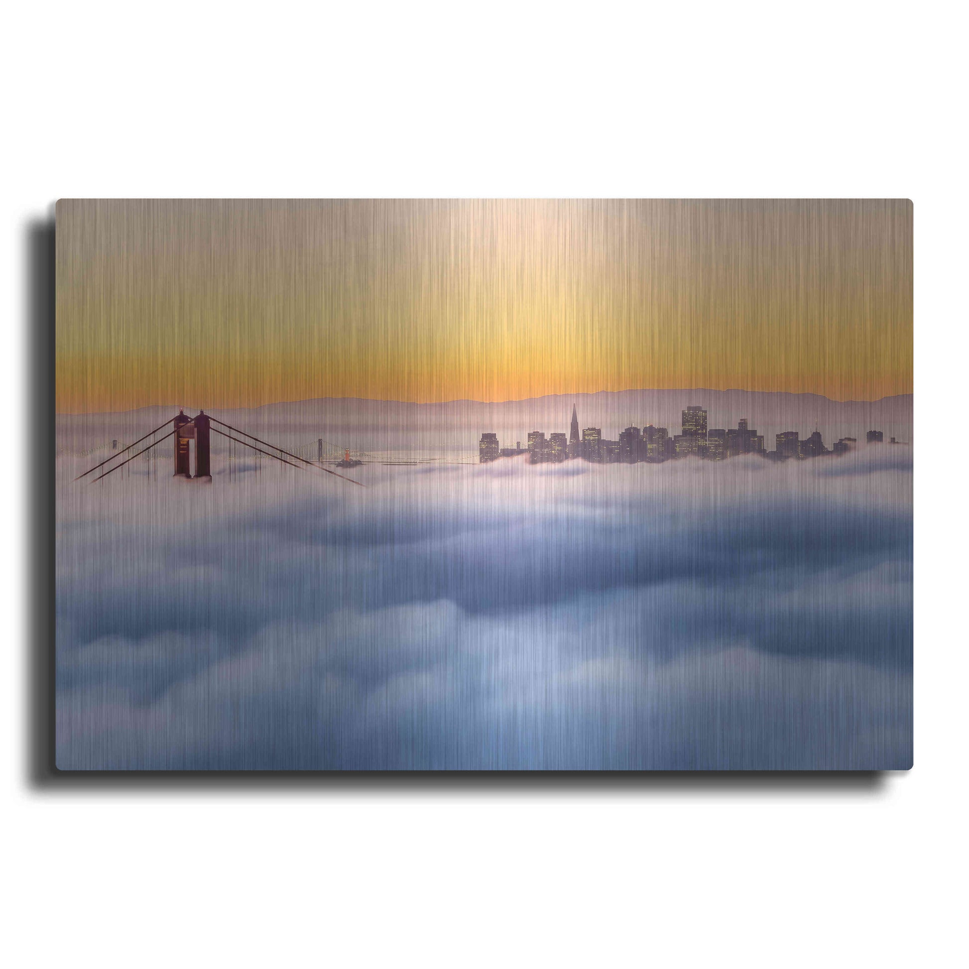 Luxe Metal Art 'Morning Fog' by Ann Gordon, Metal Wall Art