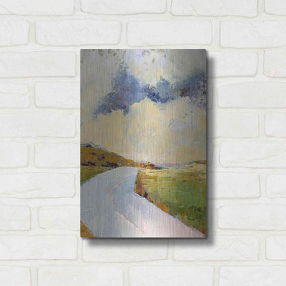 Luxe Metal Art 'One Cloud One Road' by Ann Gordon, Metal Wall Art,12x16