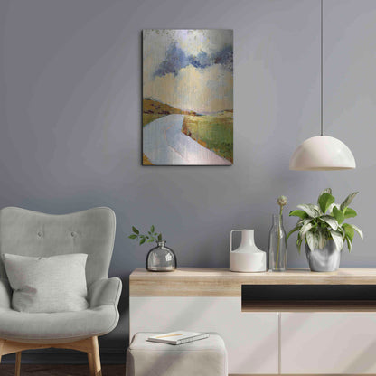 Luxe Metal Art 'One Cloud One Road' by Ann Gordon, Metal Wall Art,16x24