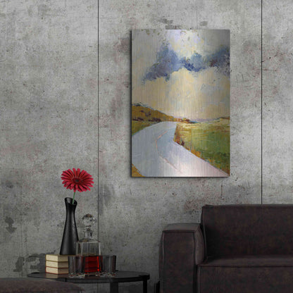 Luxe Metal Art 'One Cloud One Road' by Ann Gordon, Metal Wall Art,24x36