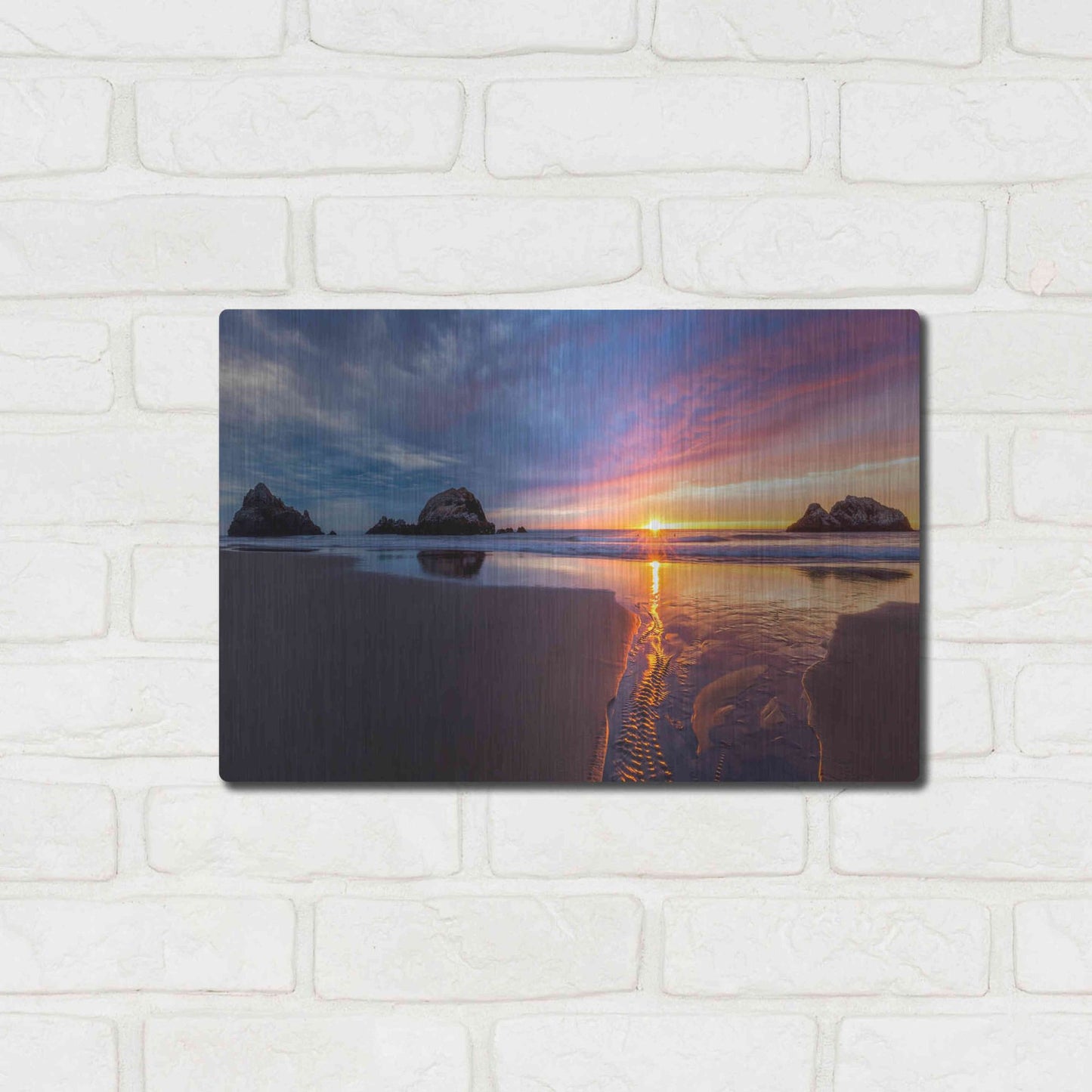 Luxe Metal Art 'River of Gold' by Ann Gordon, Metal Wall Art,16x12