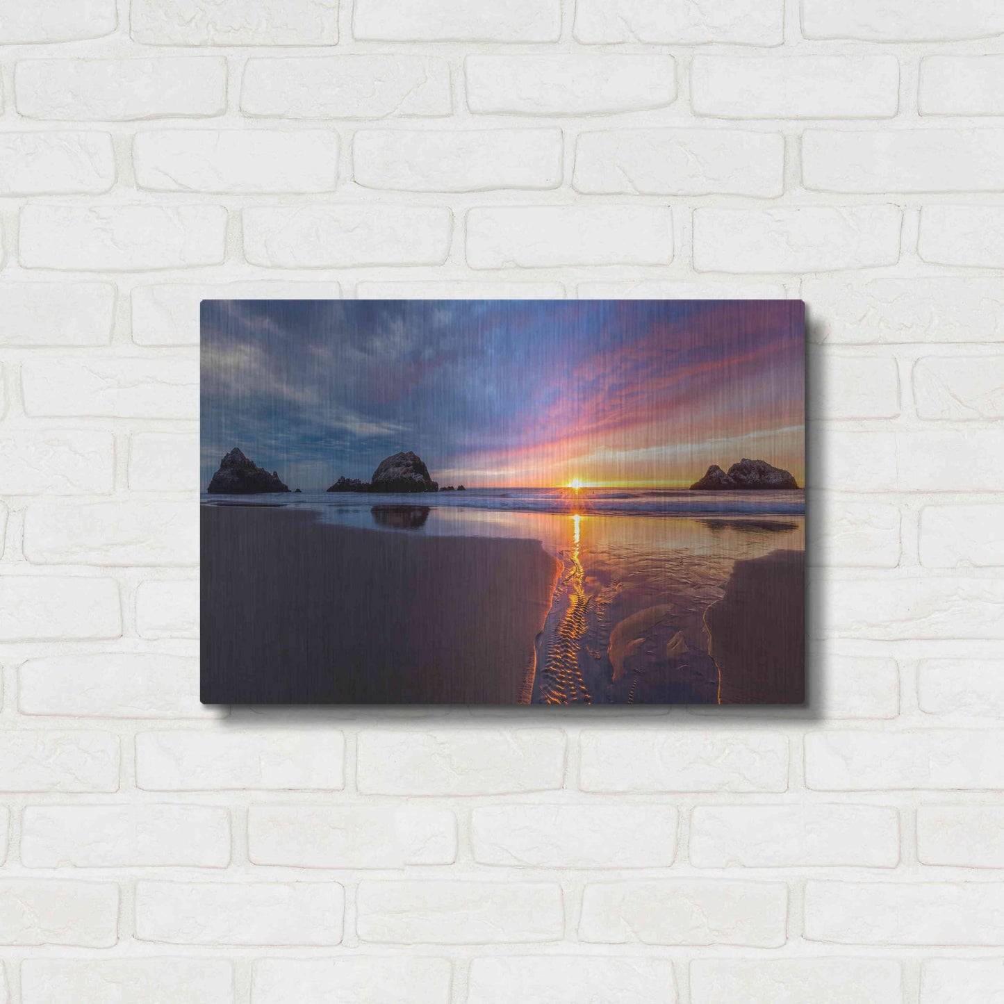 Luxe Metal Art 'River of Gold' by Ann Gordon, Metal Wall Art,24x16