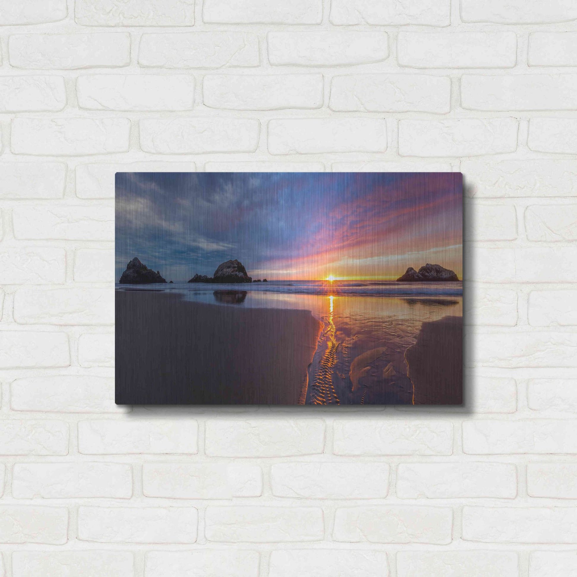 Luxe Metal Art 'River of Gold' by Ann Gordon, Metal Wall Art,24x16