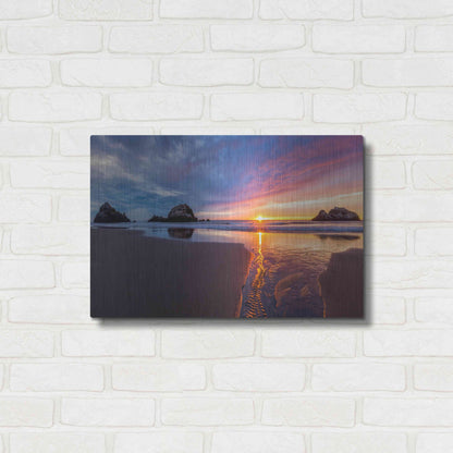 Luxe Metal Art 'River of Gold' by Ann Gordon, Metal Wall Art,24x16