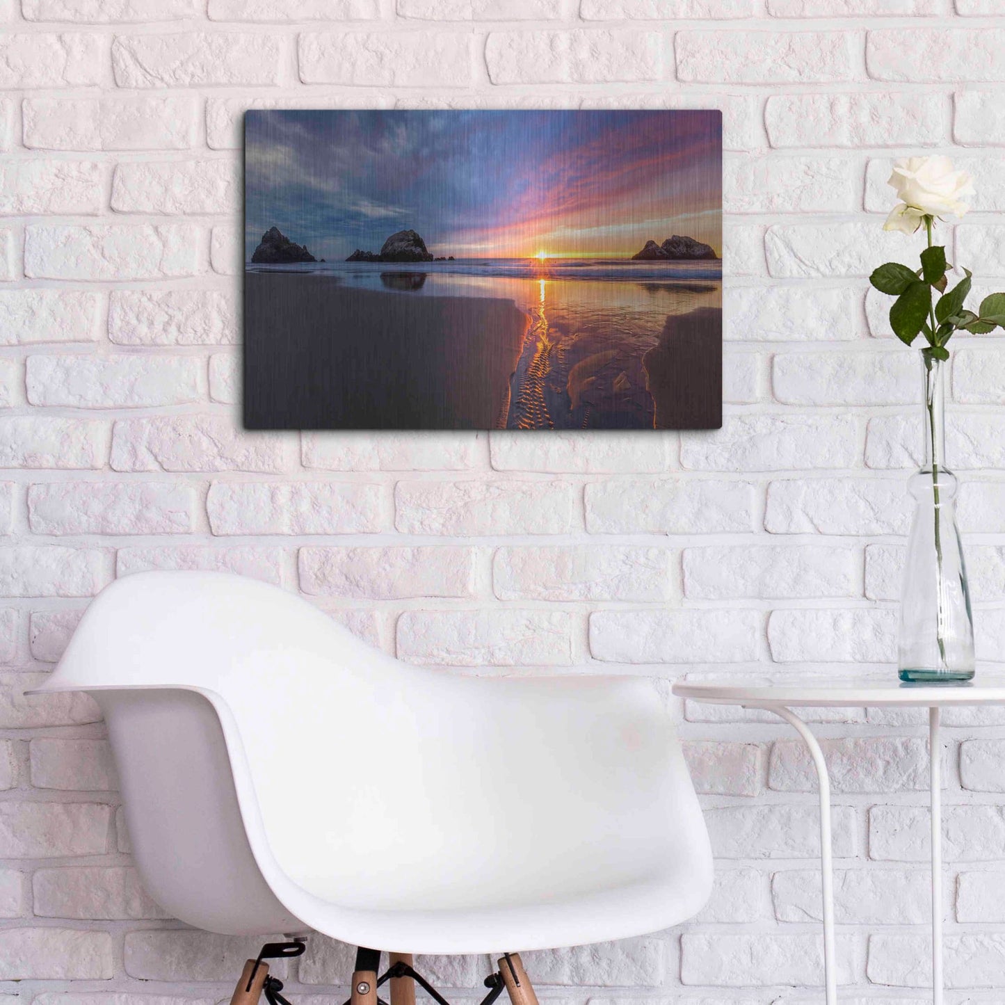 Luxe Metal Art 'River of Gold' by Ann Gordon, Metal Wall Art,24x16