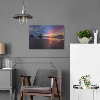 Luxe Metal Art 'River of Gold' by Ann Gordon, Metal Wall Art,24x16