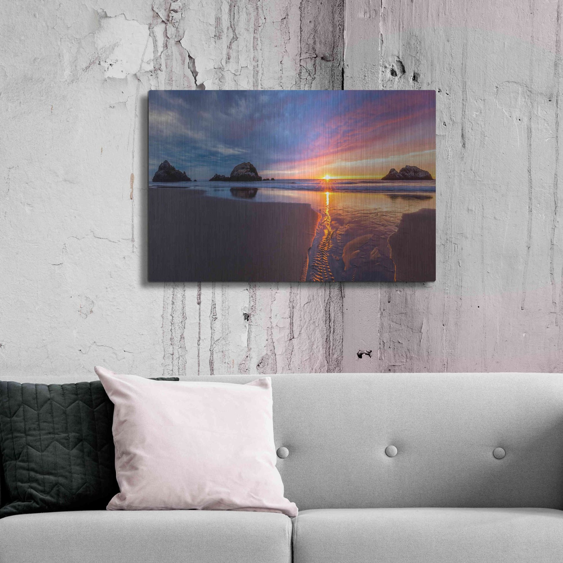 Luxe Metal Art 'River of Gold' by Ann Gordon, Metal Wall Art,36x24