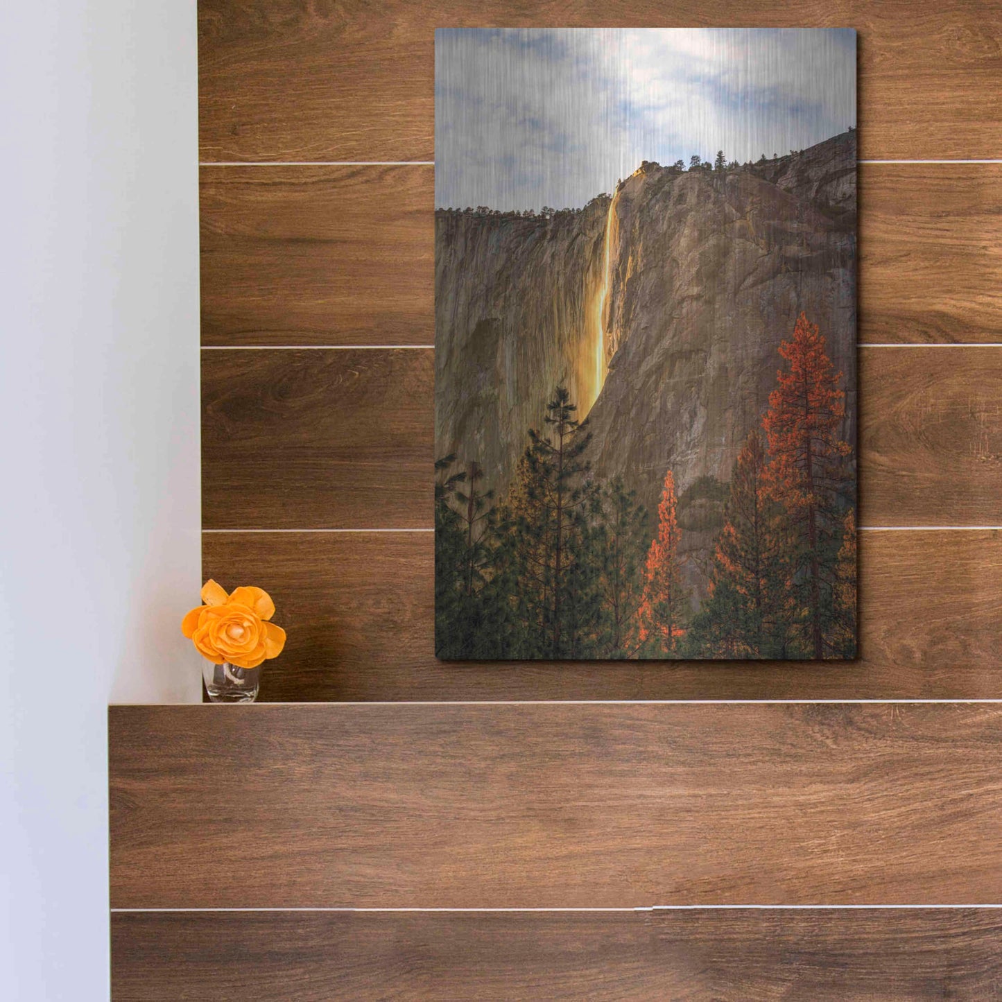 Luxe Metal Art 'The Lost Fire' by Ann Gordon, Metal Wall Art,12x16