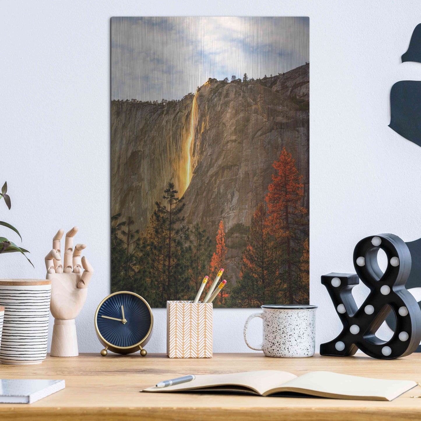 Luxe Metal Art 'The Lost Fire' by Ann Gordon, Metal Wall Art,12x16