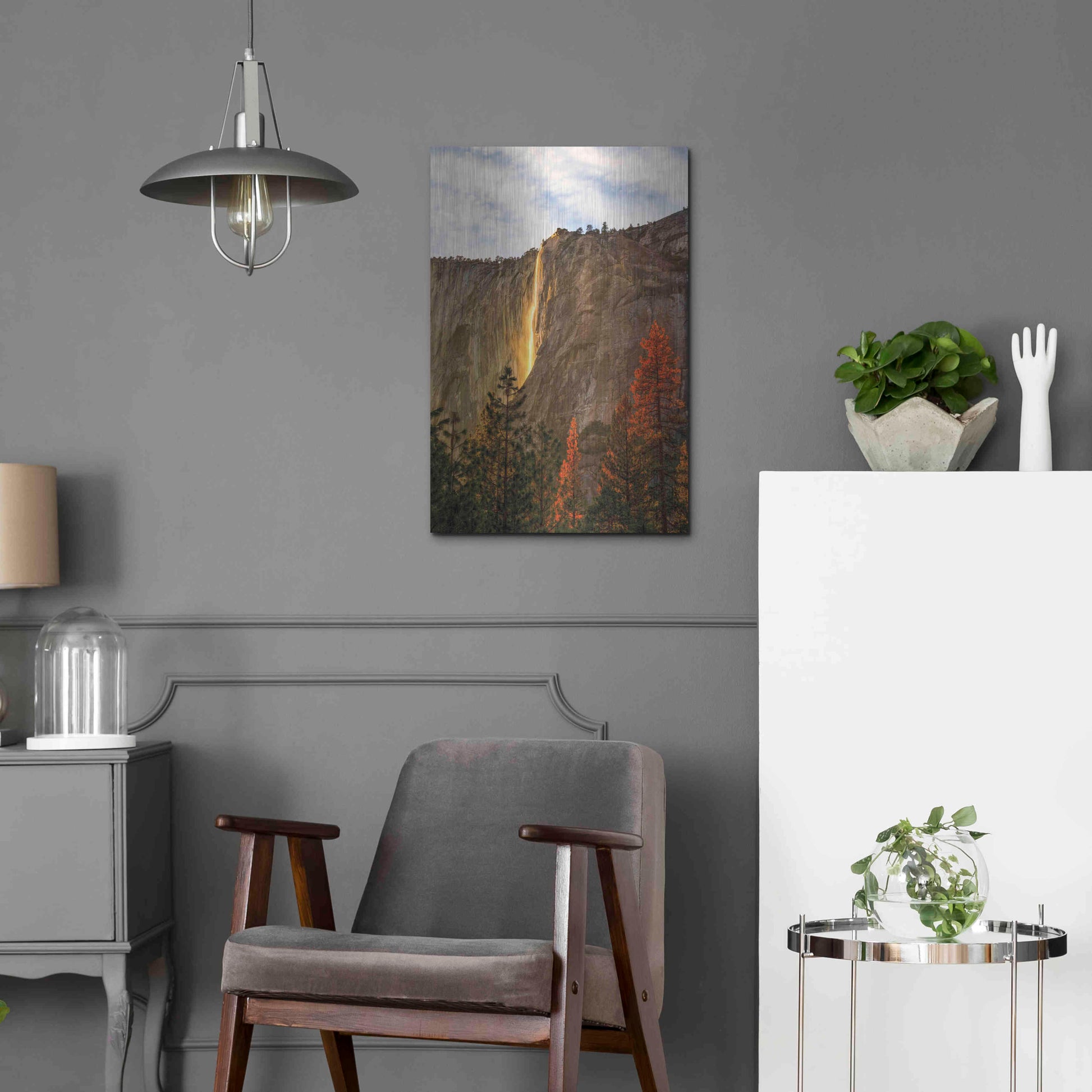 Luxe Metal Art 'The Lost Fire' by Ann Gordon, Metal Wall Art,16x24