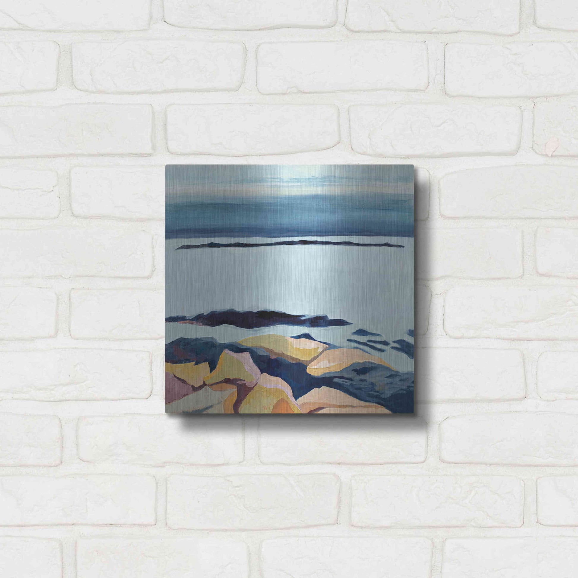 Luxe Metal Art 'Winter Walking' by Ann Gordon, Metal Wall Art,12x12