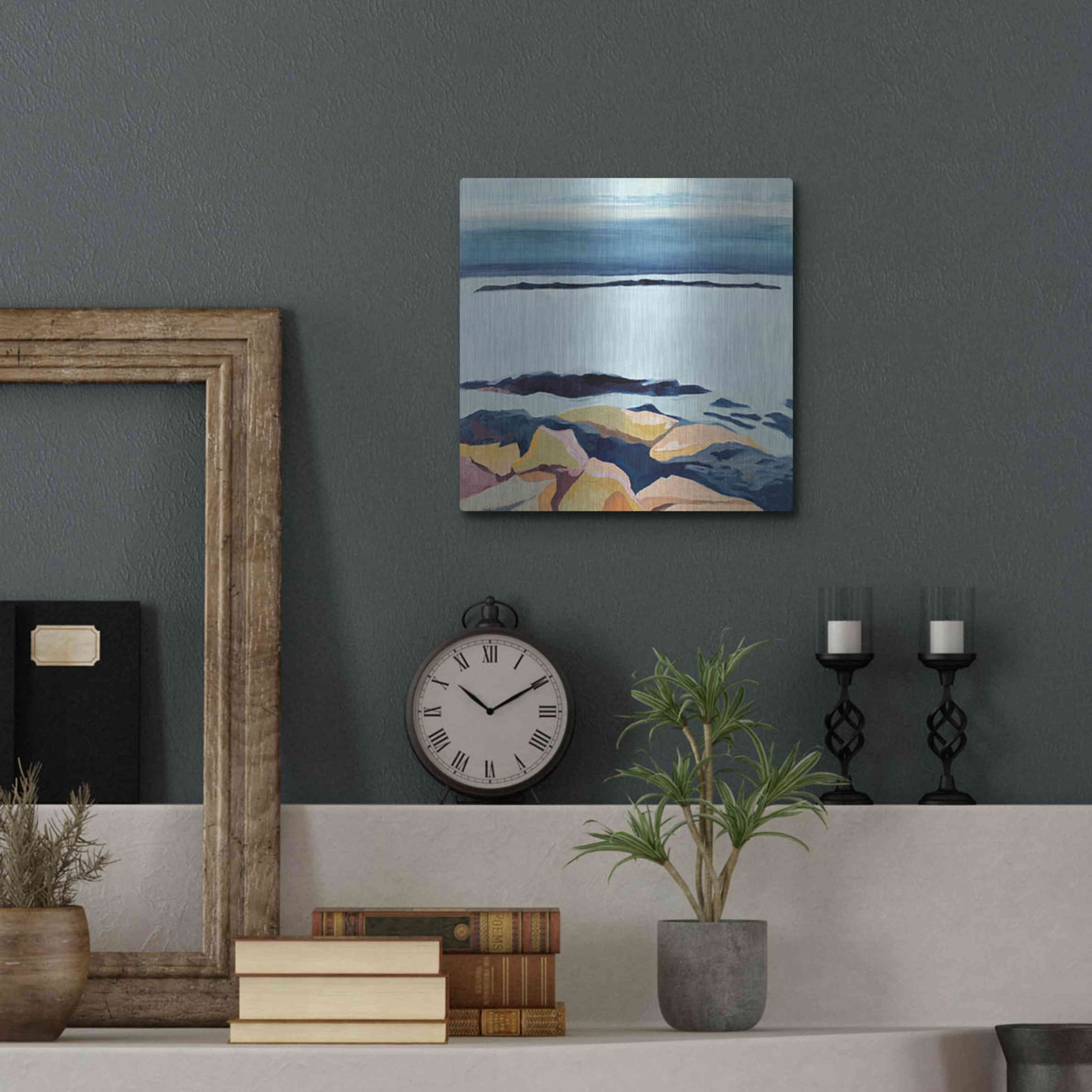 Luxe Metal Art 'Winter Walking' by Ann Gordon, Metal Wall Art,12x12