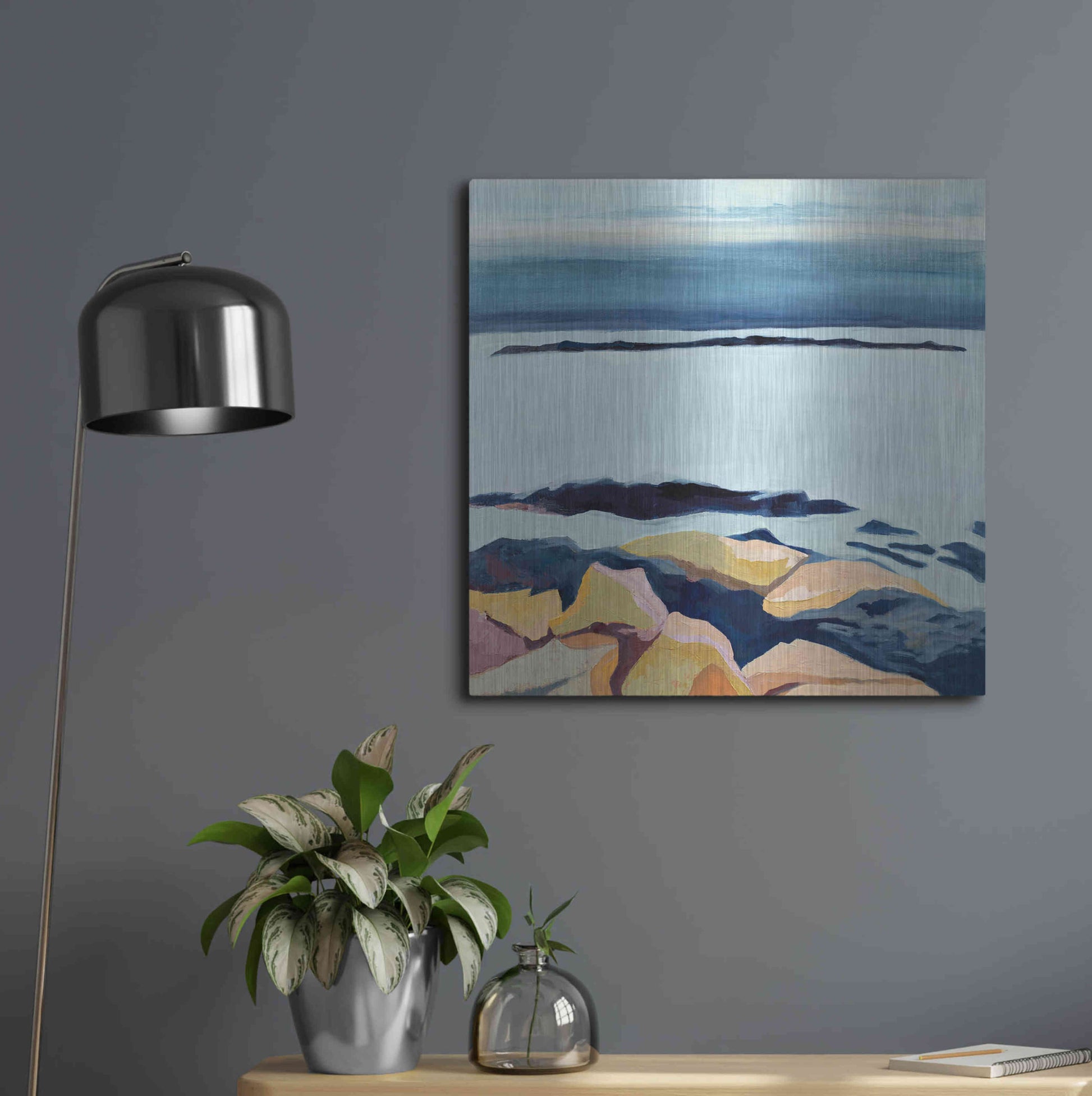 Luxe Metal Art 'Winter Walking' by Ann Gordon, Metal Wall Art,24x24