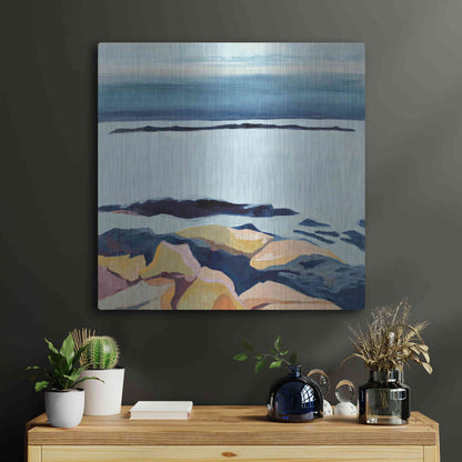 Luxe Metal Art 'Winter Walking' by Ann Gordon, Metal Wall Art,24x24