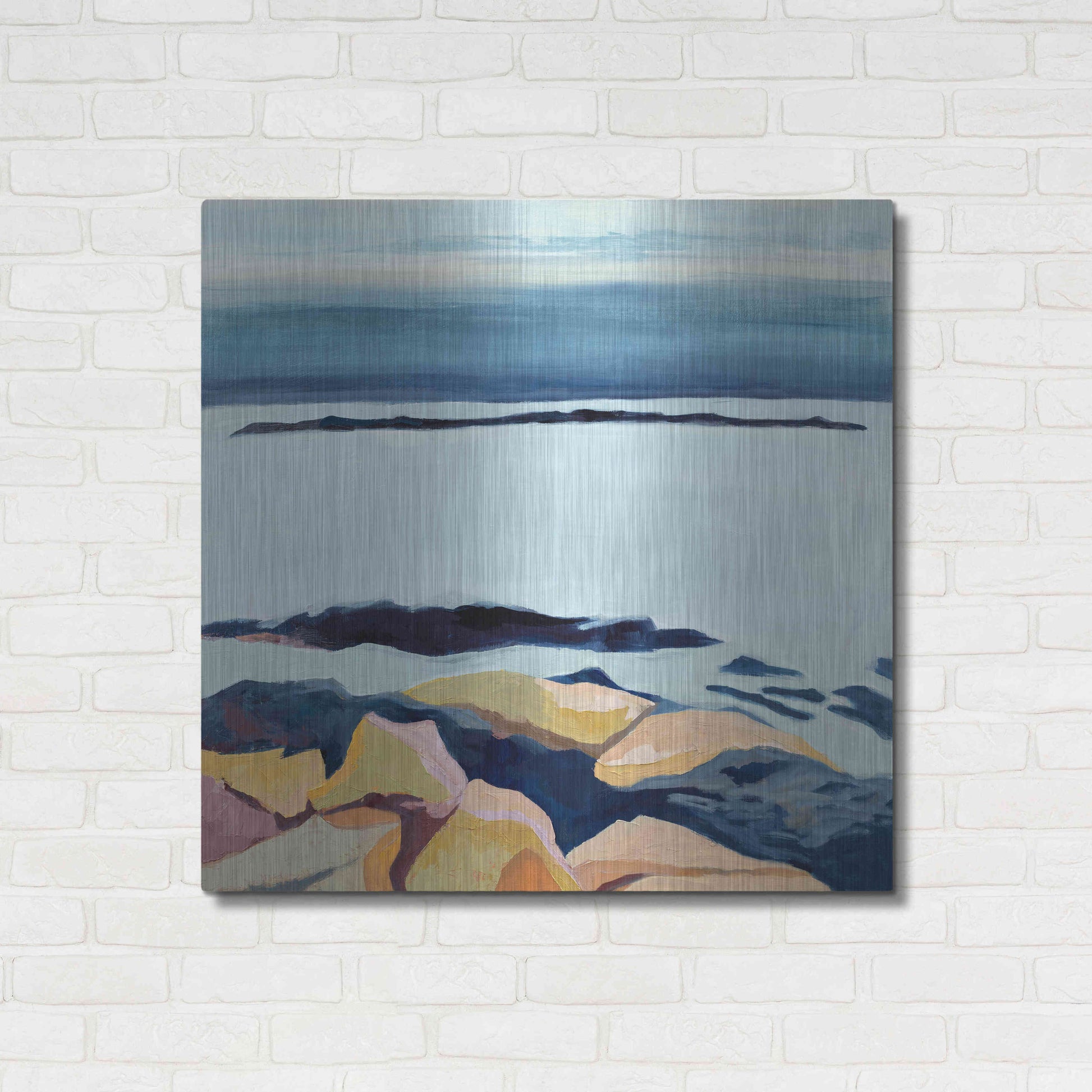 Luxe Metal Art 'Winter Walking' by Ann Gordon, Metal Wall Art,36x36