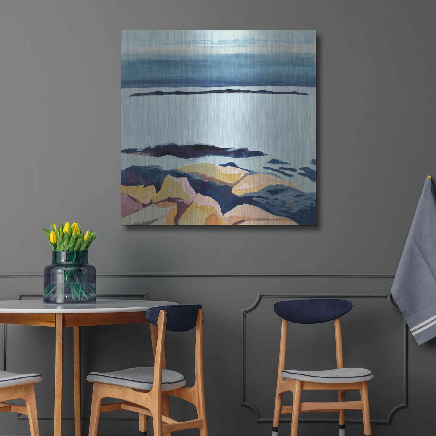 Luxe Metal Art 'Winter Walking' by Ann Gordon, Metal Wall Art,36x36