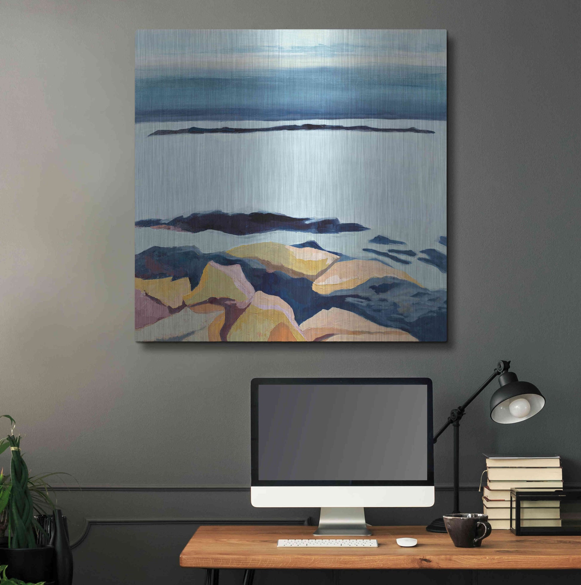 Luxe Metal Art 'Winter Walking' by Ann Gordon, Metal Wall Art,36x36