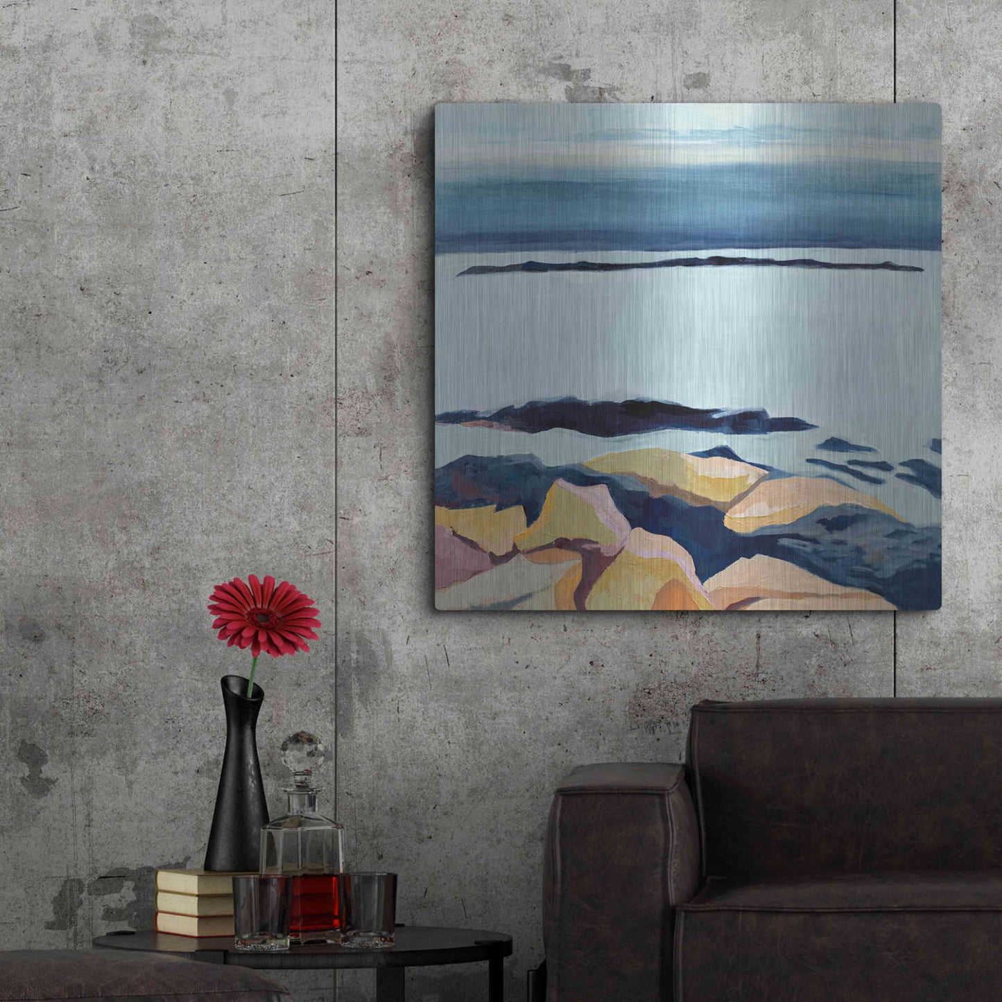 Luxe Metal Art 'Winter Walking' by Ann Gordon, Metal Wall Art,36x36